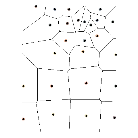 Figure 1. Voronoi polygons by radial growth